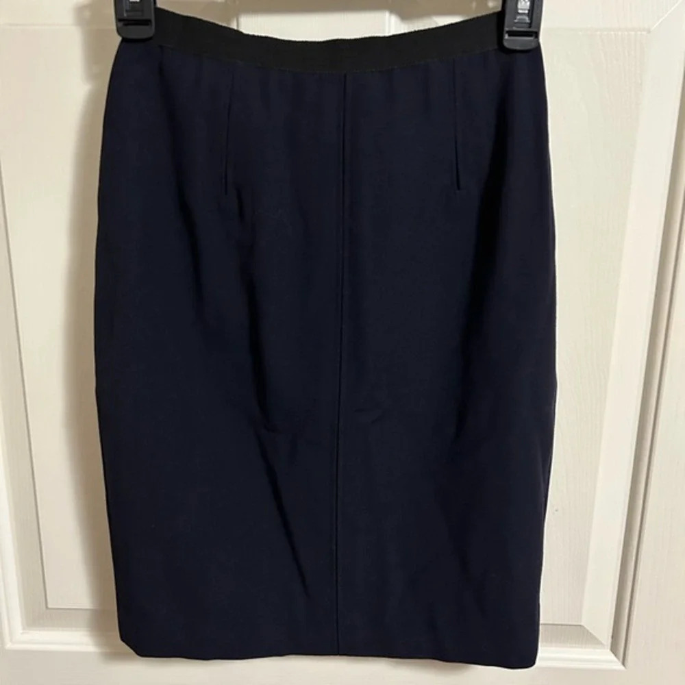 Vintage 90s Jean Paul Gaultier Femme Navy Bodycon Pencil Skirt Size 38 (2) Rare!